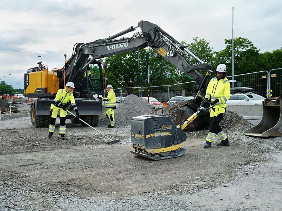 Arbeidsbukse high-vis gul/sort str 58