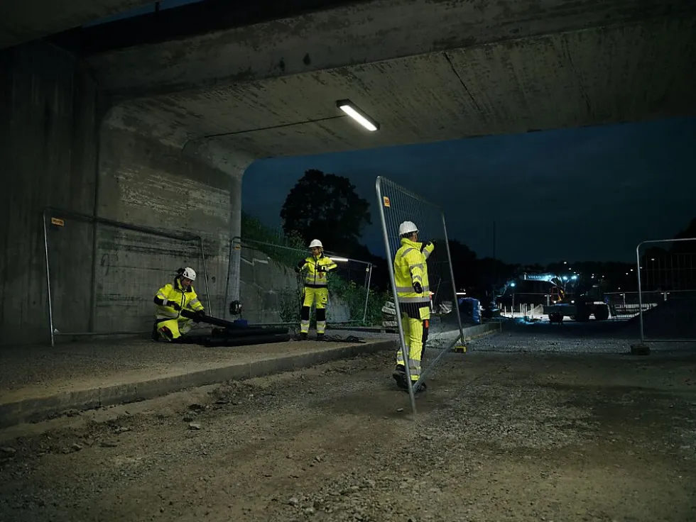Arbeidsbukse high-vis gul/sort str 58