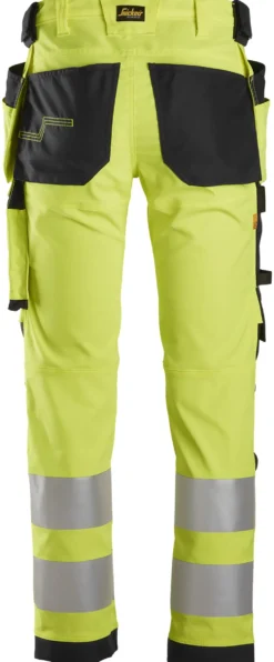 Arbeidsbukse high-vis gul/sort str 58