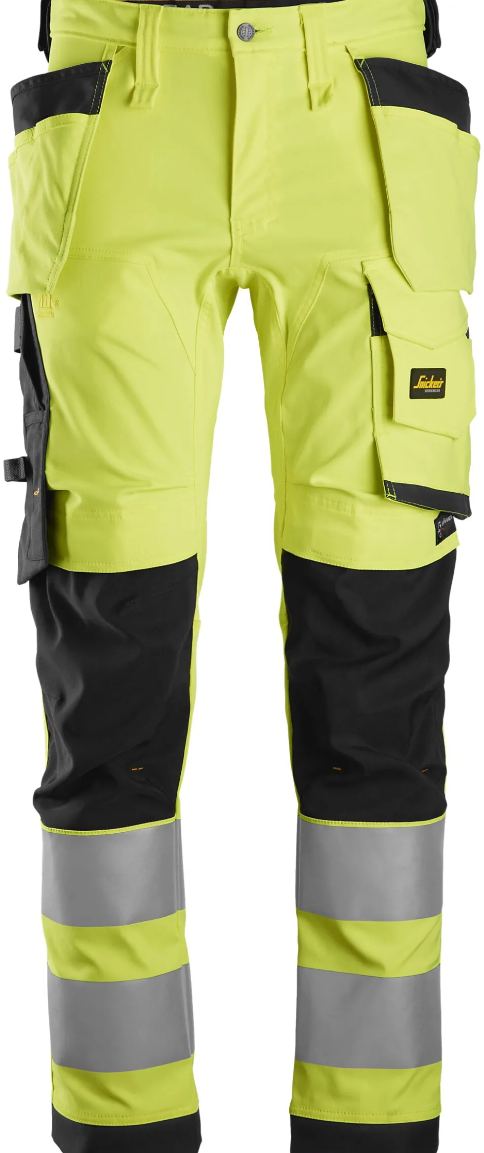 Arbeidsbukse high-vis gul/sort str 58