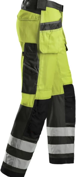 Arbeidsbukse high-vis 3233 gul/sort str 184