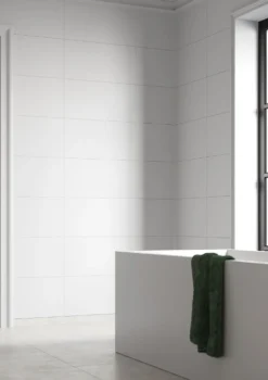 Baderomsplate flis 60x30 cm white 10x620x2400 mm