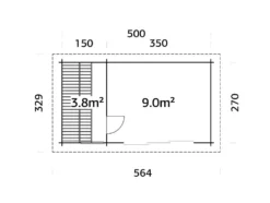 Badstue Sanna 12,8 m2 Slide+