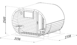 Badstutønne Anette 3,0+1,5 m2