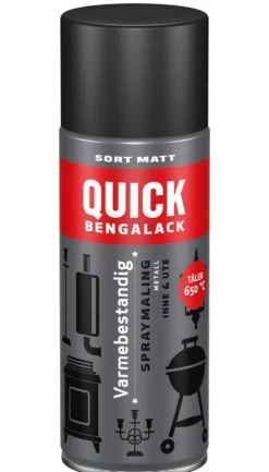 Bengalack varmebestandig spray sort matt