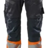 Bukse marine/ora 82c52 19679 hi-vis med knelommer stretchpanel
