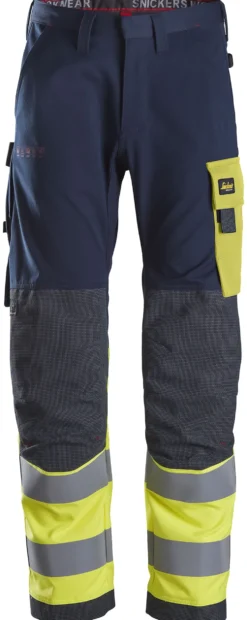 Bukse pw 6376 blå/gul kl1 56 protecwork snickers workwear