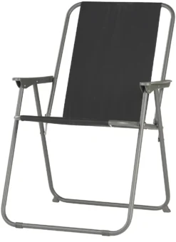 Campingstol 57x47x84 cm sort/grå