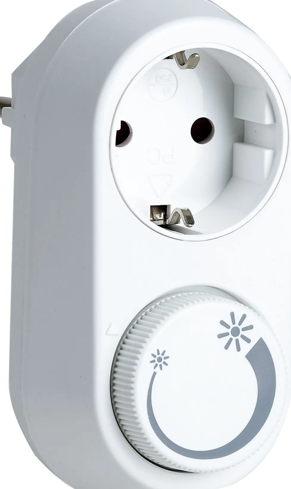 Dimmer for vegguttak hvit led 3-24w glød 3-200w 230v