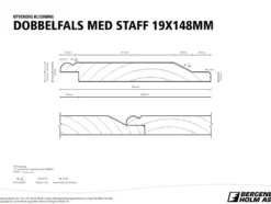 Dobbelfalset kledning m/staff 28° 19x148 mm grunnet gran