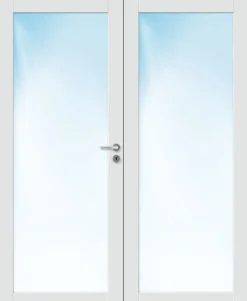 Dobbel innerdør Base 1 med glass hvit 153x210 cm