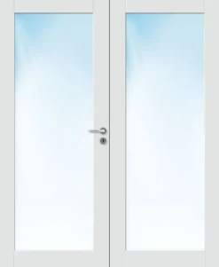 Dobbel innerdør Stil 1 med glass hvit 153x210 cm
