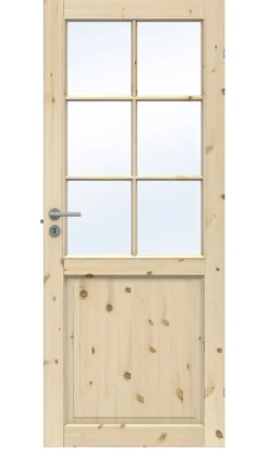 Dørbl tradition sp6 9x21 ubh furu glassdør 4mm herdet glass