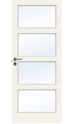 Dør stable gw4 9x20 hvit 4mm klart herdet glass