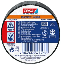 Elektrotape 10mx15 mm sort