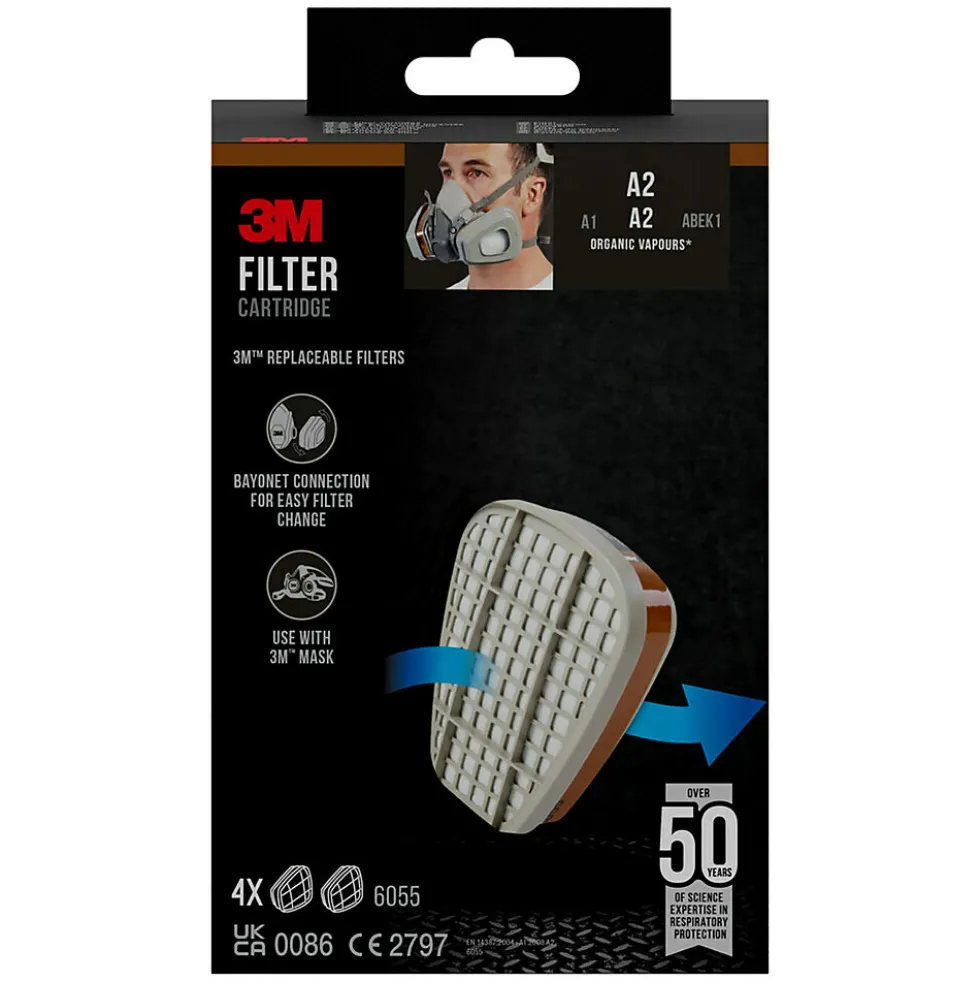 Filter 6055pro4n mot organisk damp til 6000- og 6500-serien 4 par a2
