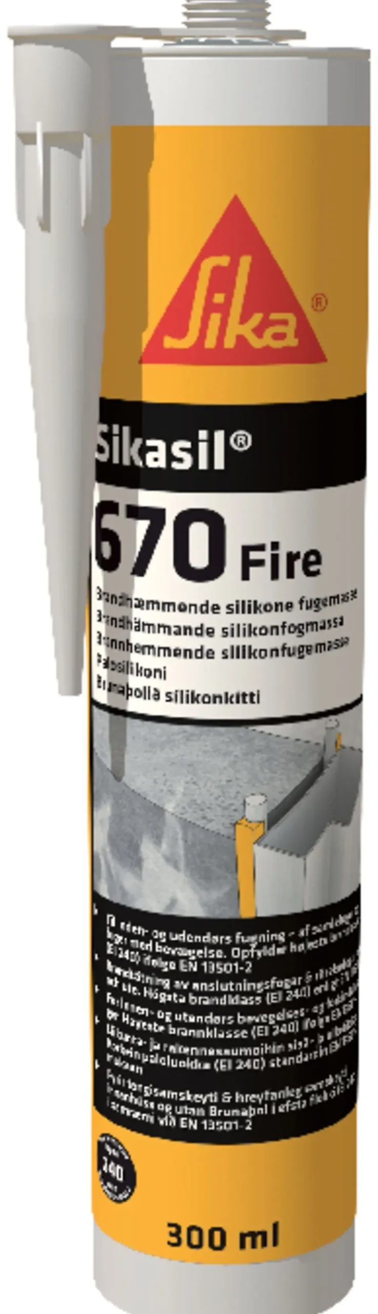 Fugemasse brannhemmende silikon grå 300 ml
