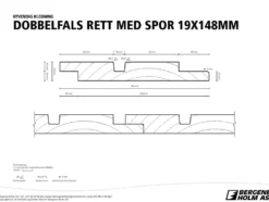 Gran 19x148 df rett spor grun dobbelfals rett med spor grunnet