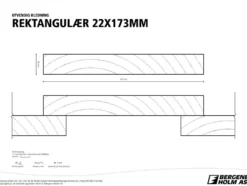 Gran 22x173 rektkled ædelsort kledning rektangulær behandlet