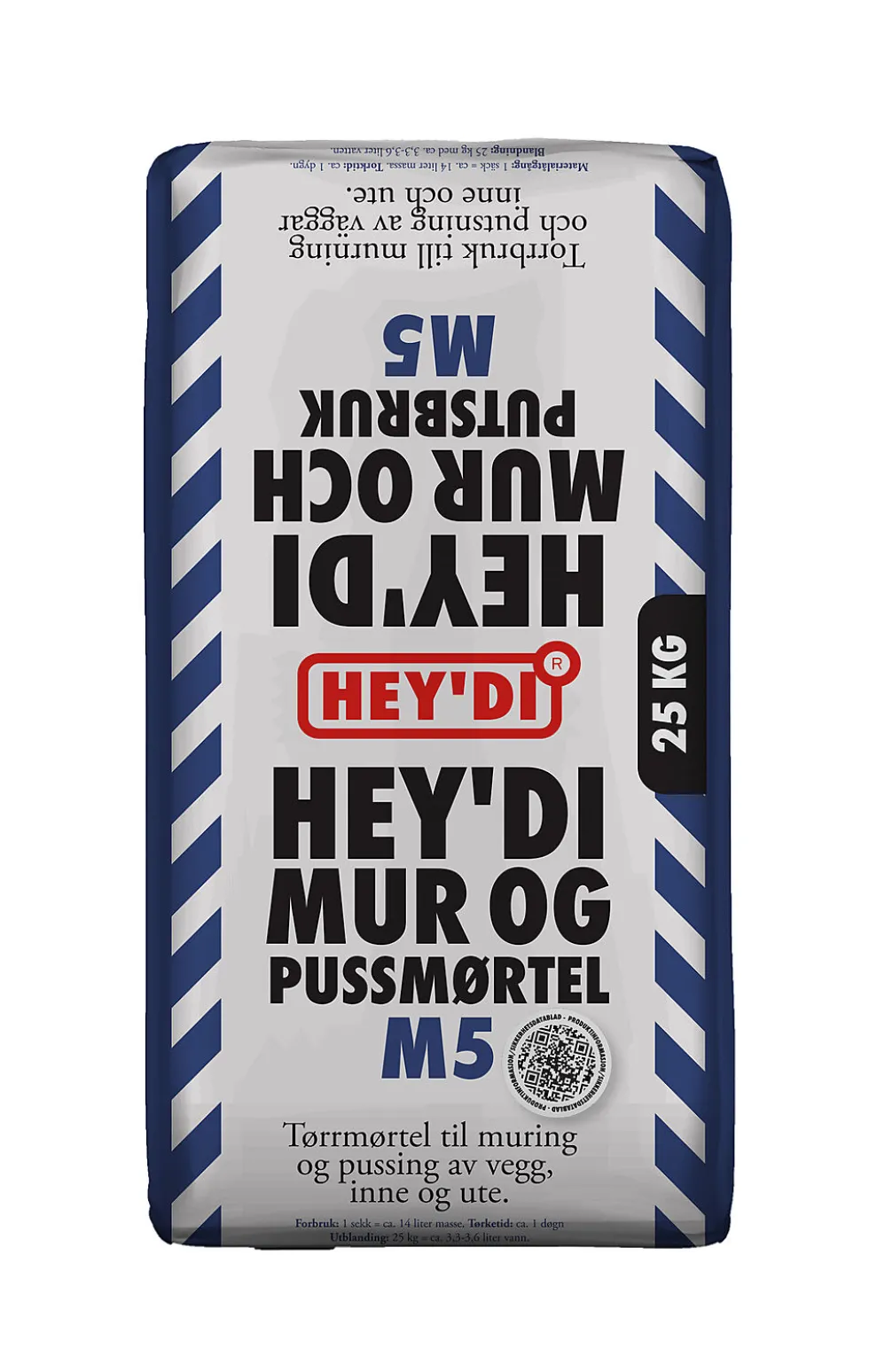 Heydi mur&puss m5 25kg mørtel tørrmørtel, plastsekk