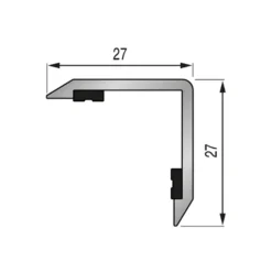 Hjørnelist 25x25mm sølvel 3m