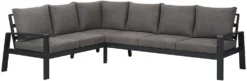 Hjørnesofa Lis med puter sort/grå