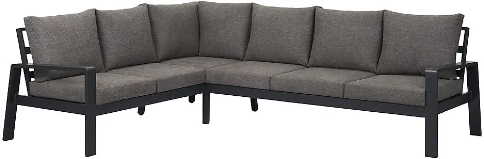 Hjørnesofa Lis med puter sort/grå