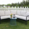 Hjørnesofa med Puter – Sort/Natur