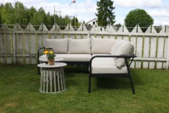 Hjørnesofa med Puter – Sort/Natur