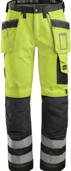 Håndverksbukse 3233 High Vis kl.2gul/sort str 144