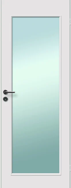 Innerdør slett med glass 80x210 cm