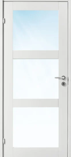 Innerdør Stil 3 med frostet glass hvit 100x200 cm