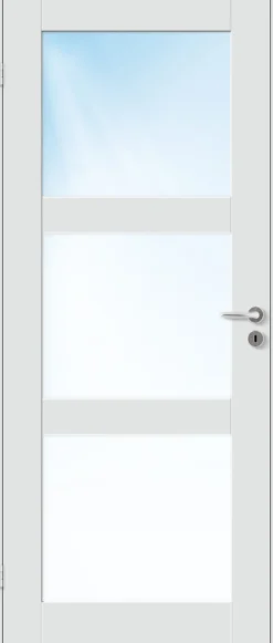 Innerdør Stil 3 med frostet glass hvit 100x200 cm