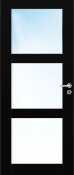 Innerdør Stil 3 med glass svart 80x210 cm