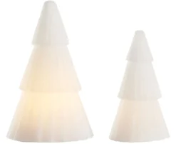 Juletre voks med LED-lys 12+15 cm