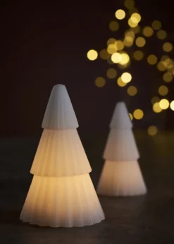 Juletre voks med LED-lys 12+15 cm
