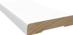 Karmlist furu rundkant hvit bomull S0502-Y 12x58x4400 mm