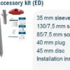 Karmskrue kit yd 7,5/85-130mm 8xskruer/hylser/plugger/disc