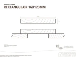 Kledning rektangulær ubehandlet 16x123 mm gran klasse 1