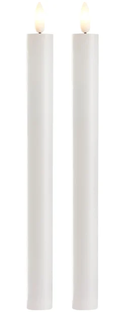 Kronelys med 3D-LED flamme 2 stk 24 cm