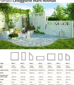 Levegg Marit1 180x180 cm hvitmalt 33x57 mm 12 mm panel