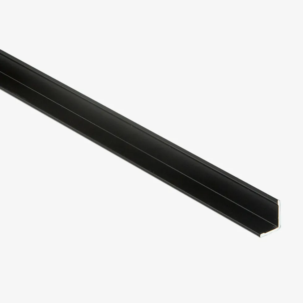 L-profil smal sort 2400 mm