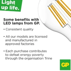 Lyspære led globepære flamedim E27 7 Watt