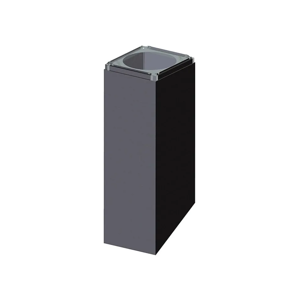 Mantel firkantet med stagplate 1600 mm sort