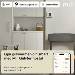 Mill termostat gulv WiFi polarhvit