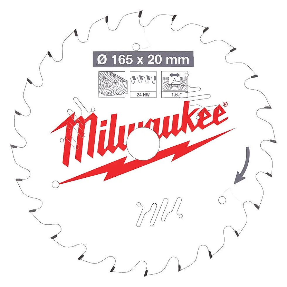 Milwaukee sirkelsagblad W165X20X1.6X24