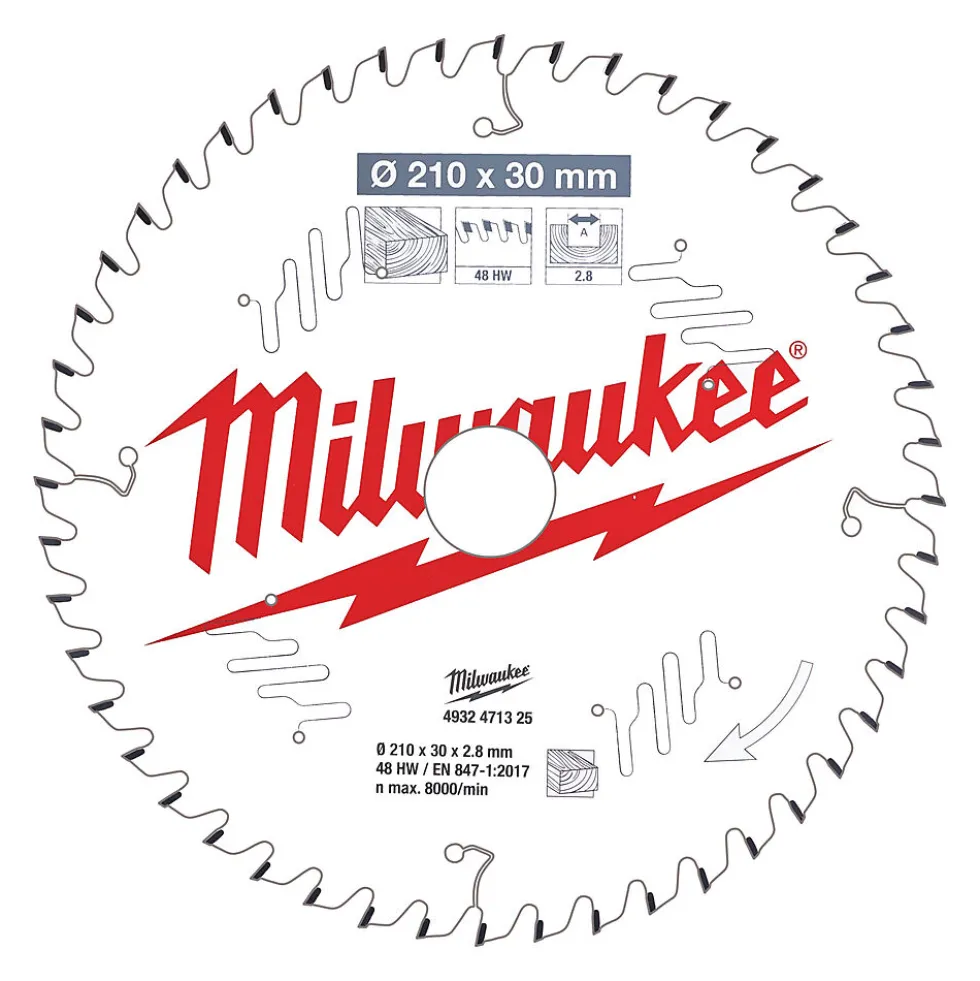 Milwaukee sirkelsagblad W210x30x2.8x48