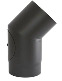 OVNSRØR Ø125 45GR.KNE M/L SORT MATT EMALJE