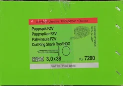 Pappspiker coil 15gr 3x38 fzv -7200 trådbåndet 15 grader varmforsinket
