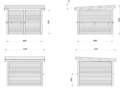 Paviljong Limtrekonstruksjon 28 mm veggbord 303 8,3 m2